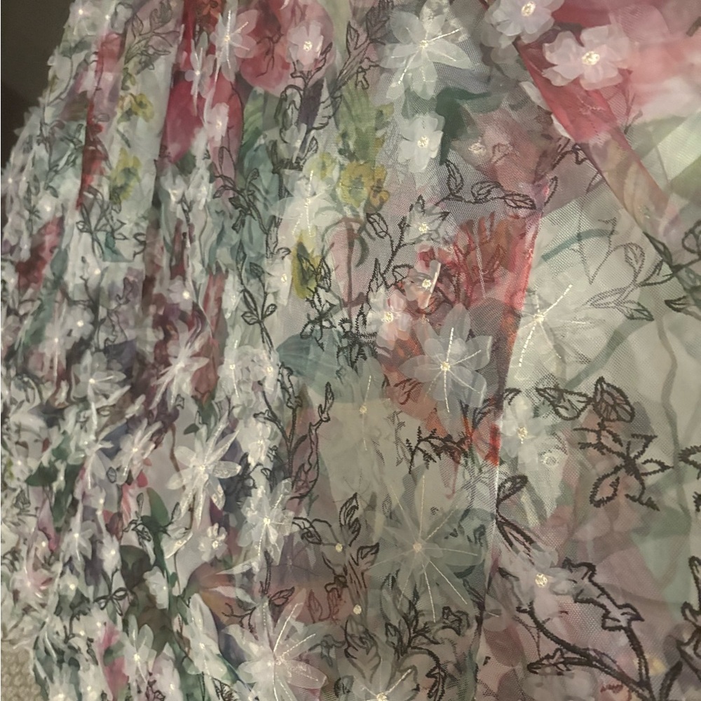 Marchesa Notte Vibrant Floral Evening Gown - Picture 5 of 10
